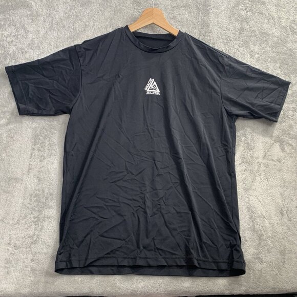 Gracie Barra Shirt Mens Medium Black Jiu Jitsu BJJ Rash Guard Short Sleeve Gym - Picture 1 of 7